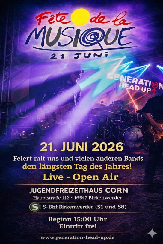 Bild des Auftritts beim Fete de la Musique am 21.06.2026