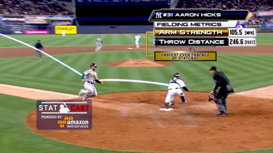 Il 20 Aprile 2016 Statcast ha misurato il tiro di Aaron Hicks out a casa base a 105.5 MPH