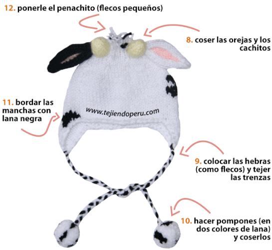 gorros con orejas de animales - knitted animal hat