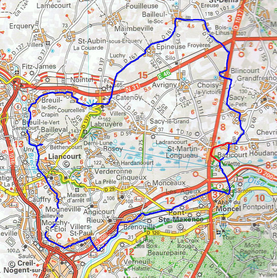 Cyclo de Bailleval - Parcours de 55 km le 3 août 2025