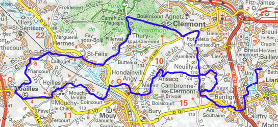 Cyclo de Bailleval - Parcours de 60 km le 24 mai 2026