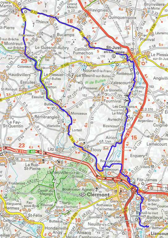 Cyclo de Bailleval - Parcours de 60 km le 24 mai 2026