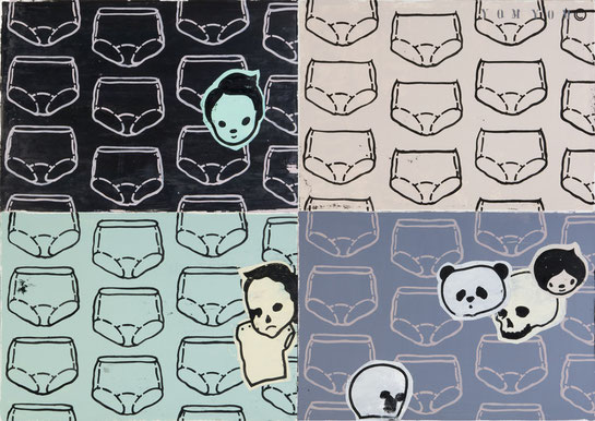 "Yom Yom",2008,Öl auf Karton, je 70x100cm