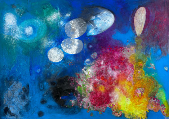 "Kosmos", 140 cm x 100 cm, Farbschichtung auf Leinen