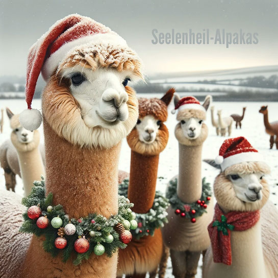 Weihnachtszeit bei den Seelenheil-Alpakas, Alpaka