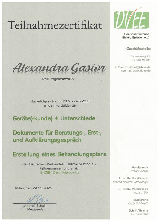 Zertifikat Gerätekunde,Beratungsgespräch