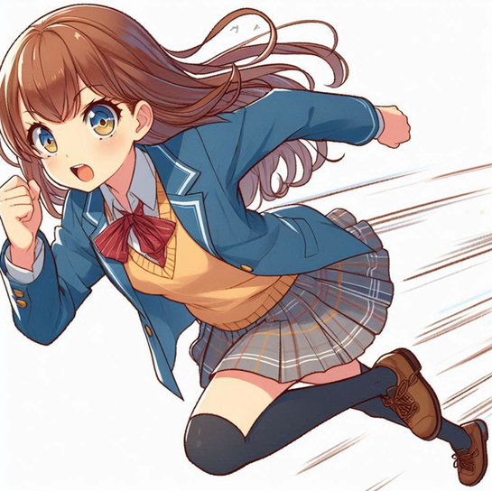 一生懸命に入っている中学生のイラスト