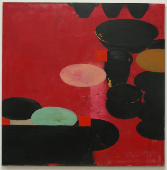 "Pathetisches Stilleben,20.02.2002", 2002, Öl auf Leinen, 160 x 160 cm, Privatsammlung Hannover