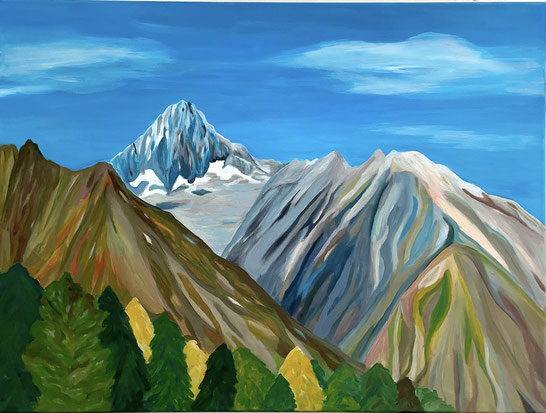 Bietschhorn Acryl Leinwand 60x80 cm Herbst