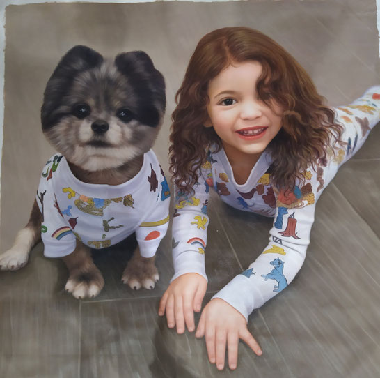 portrait-peinture-ami-famille-enfant-enfance