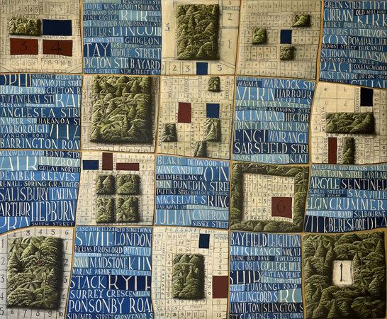 'Choice building allotments' 120 x100 cm oil on canvas