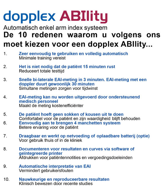 dopplex Ability enkel-arm index systeem