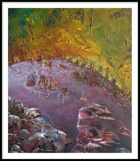 Mutation. Acrylique.55 x 46 cm. Disponible. 540€.