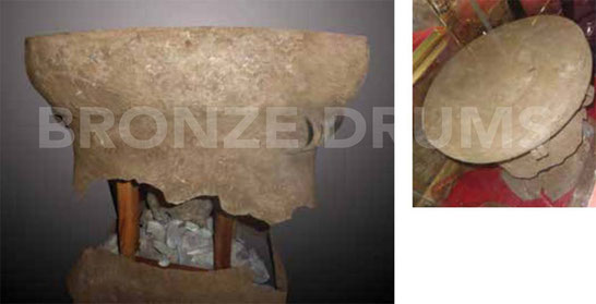 Fig. 6. Two Ongbah drums in Wat Lad Kam (D60/H50 cm probably)