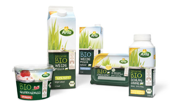Arla - Bio Sortiment - Bio Quarkgenuss - Bio Weidemilch - Bio Weidemilch haltbar - Bio Streichzart - Bio Schlagsahne - DesignKis - Packaging - Design - 2013 - Verpackung