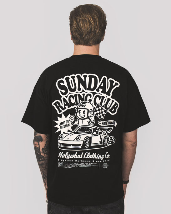 holywhat, hlywht, oversized, T-Shirt, streetwear, sunday racing club, racing, car culture, organic cotton, made in portugal, sustainable, losangeles, california