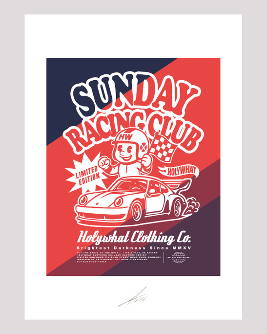 holywhat, SundayRacingClub, ArtPrint, Sunday, Racing, Club, Vintage, Print