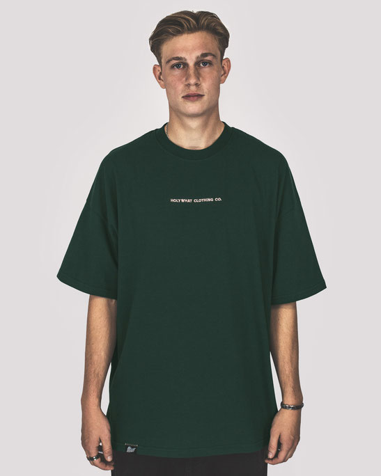 holywhat, oversized, t-shirt, portugal, sustainable, organic, organig cotton, made in portugal, streetwear, streetstyle, basic series 2, green