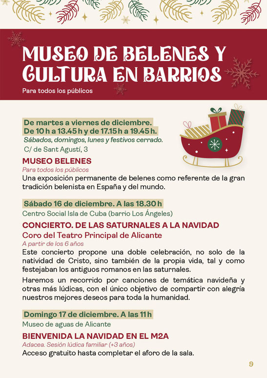 Programa Cultural de la Navidad en Alicante