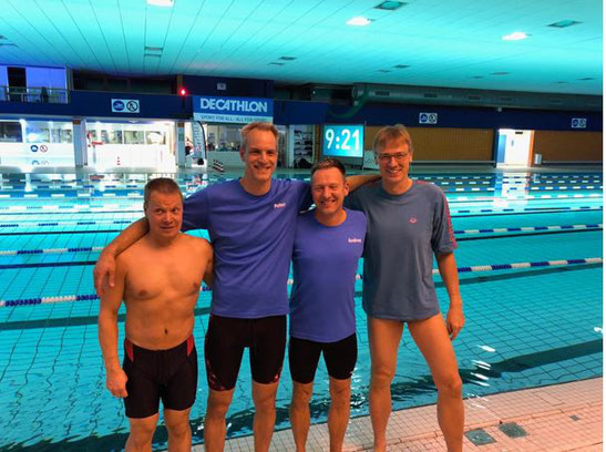 Sven Jilsoe, Peter Gerke, Andreas Keller und Carsten Riege vor dem Start