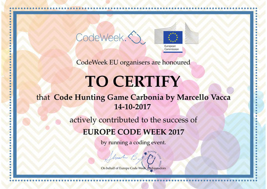 Codeweek Code Hunting Game Carbonia 14 - 10 - 2017