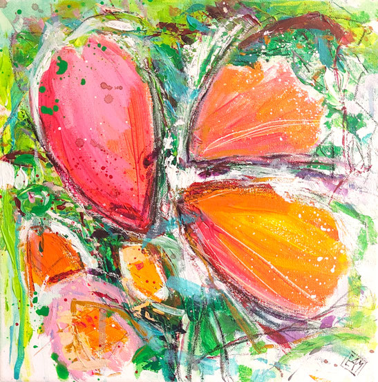 Elisabeth Augendre artiste peintre en Ariège acrylique impressionnisme fantaisie en jardin 36