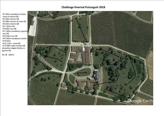 Plan du parcours du Challenge hivernal 2019 (identique au 2018)