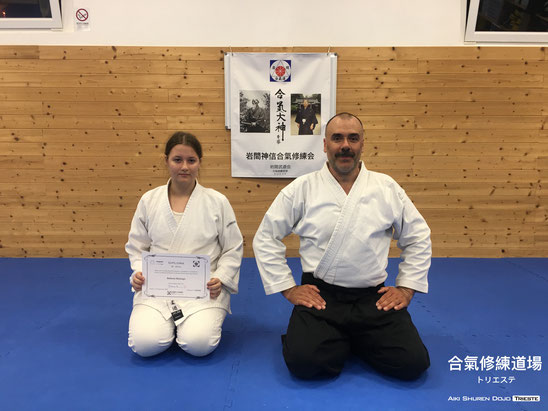 19 settembre: Stefania ritratta assieme a Enrico dojo-cho.