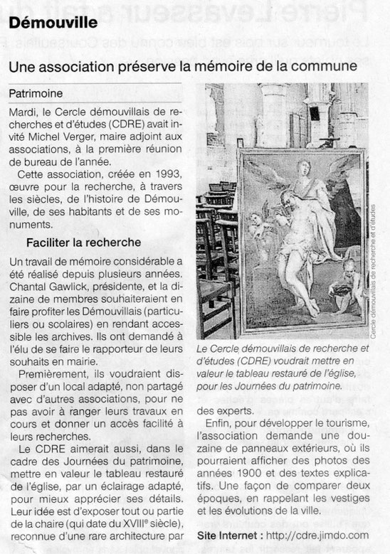 Article paru dans Ouest France le 13 janvier 2017