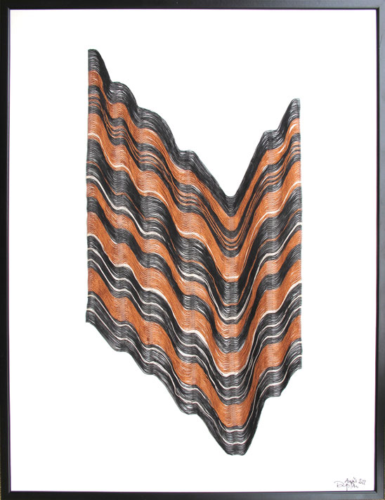 Résonance, 2022.  Tissage de soie et polyester, 40 x 30 cm . 