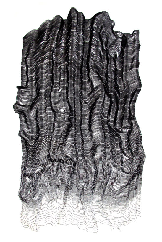 Résonance, 2023. Tissage de polyester et coton, 70 cm x 50 cm,  collection particulière.
