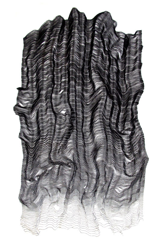 Résonance, 2023. Tissage de polyester et coton, 70 cm x 50 cm.