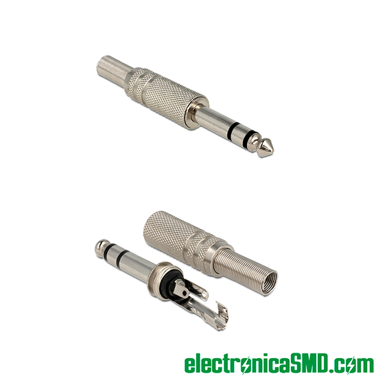 plug macho audio estereo 1/4 6.35mm, guatemala, electronica, electronico, plug de audio para soldar cable, plug metalico