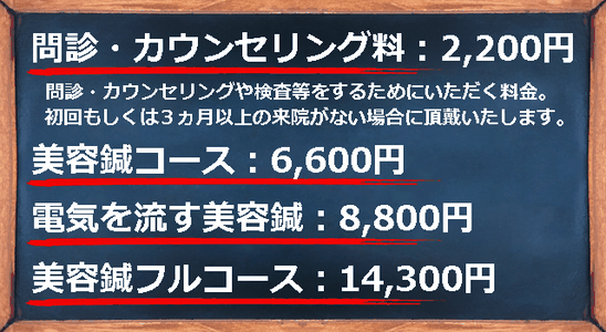 美容鍼の料金システム