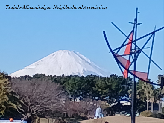 辻堂海浜公園から富士山を望む