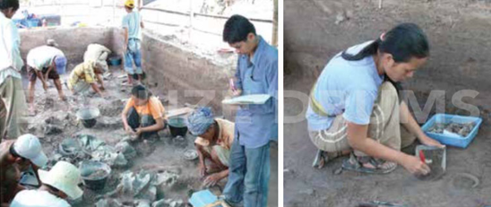 Future vice-Dean Mrs Seng Sonetra during the Prohear excavation in 2008 /courtesy
