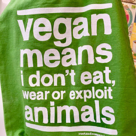 vegan bag from roots of compassion
