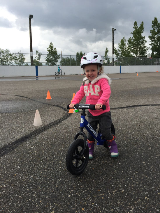 Riding a strider bike