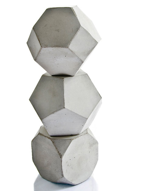 Geometric Concrete Sculptures Set by PASiNGA