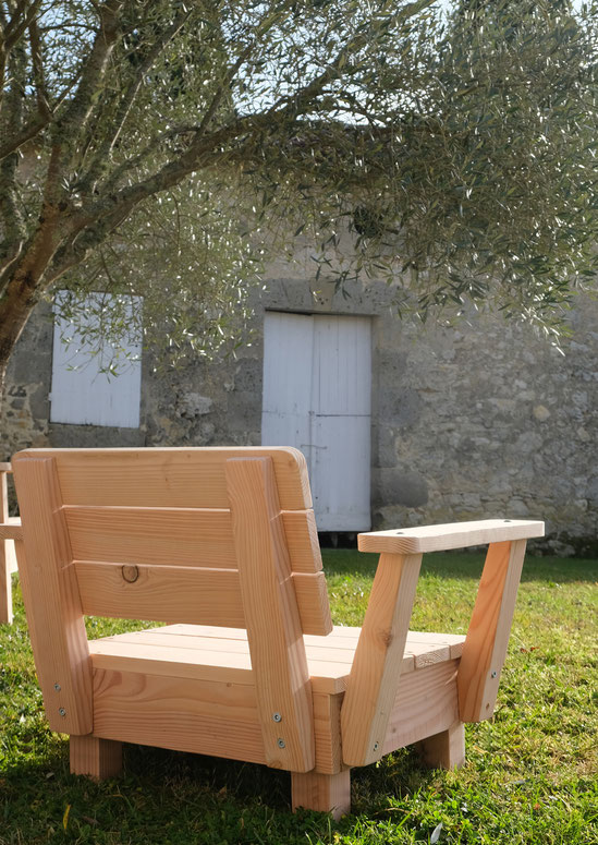 fauteuil  bois jardin