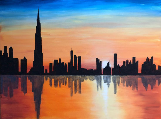 VENDU - "la ville des superlatifs" - 73 X 54 X 2 cm (commande)