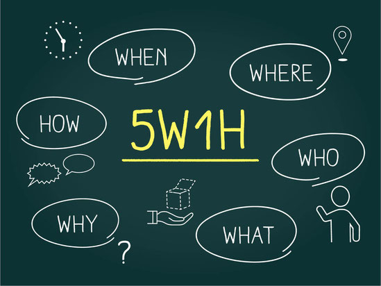 5W1H(WHO,WHEN,WHERE,WHY,WHAT,HOW)