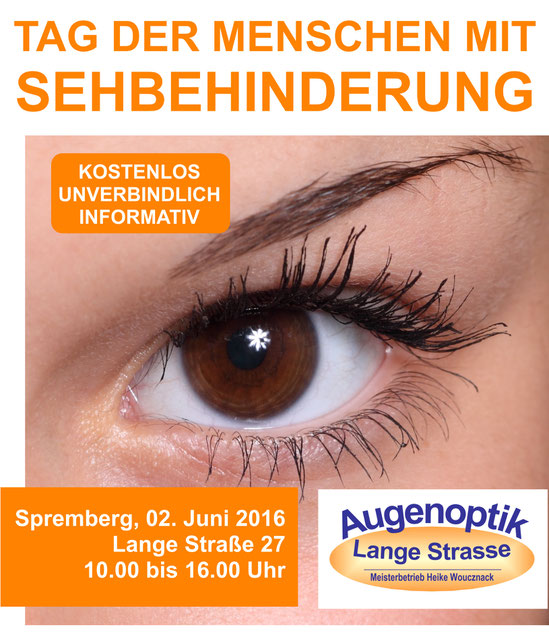 Poster vom Tag der Menschen mit Sehbehinderung und Blindheit 2016 in Spremberg