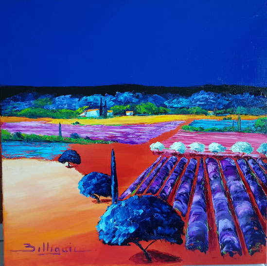 alain-belleguie-du-côté-de-Valensole Huile sur toile 60cm x 60cm (Collection privée)