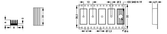 ICK SMD N 19 MI B TR | 表面実装デバイス用ヒートシンク | テーピング品