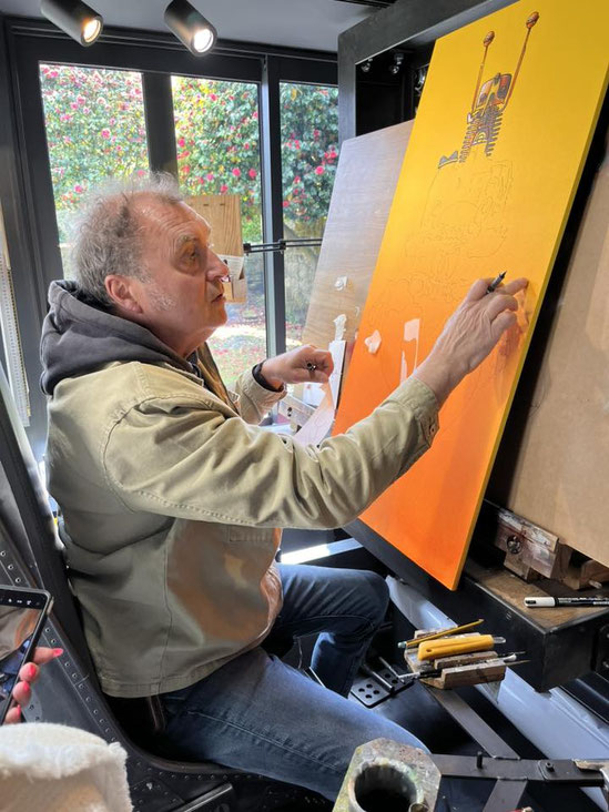 Alain Coadou, Maler in Locronan, Finistère,  Bild © Alain Coadou
