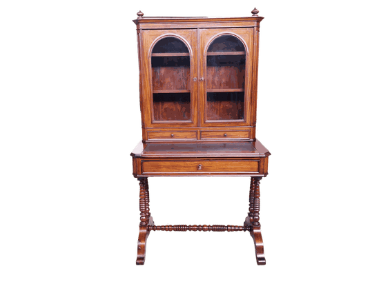  BONHEUR DU JOUR IN MOGANO LUIGI FILIPPO ORIGINALE EPOCA XIX SECOLO FRANCIA RESTAURATO