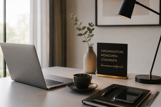Arbeitsplatz mit Laptop für Interim Assistenz und HR Support