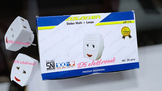 Steker T + lampu asaber
