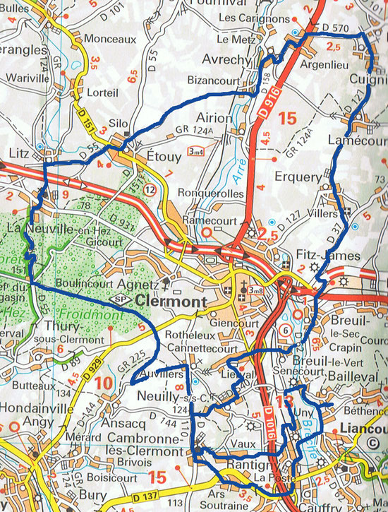 Cyclo de Bailleval - Parcours de 60 km du 15 juin 2025